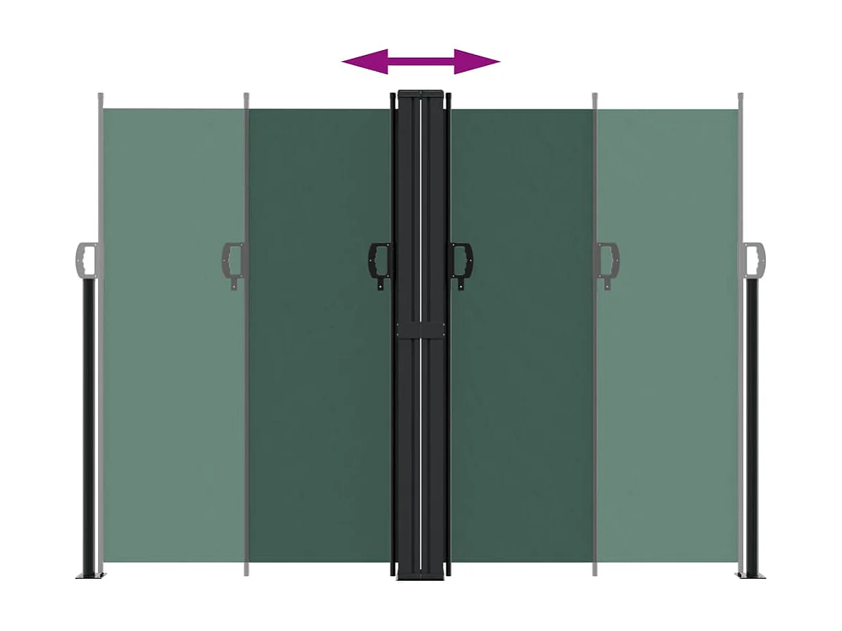 Tenda laterale retrattile verde scuro 180x600 cm