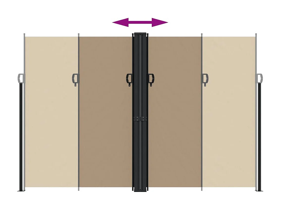 Auvent latéral rétractable taupe 220x1200 cm