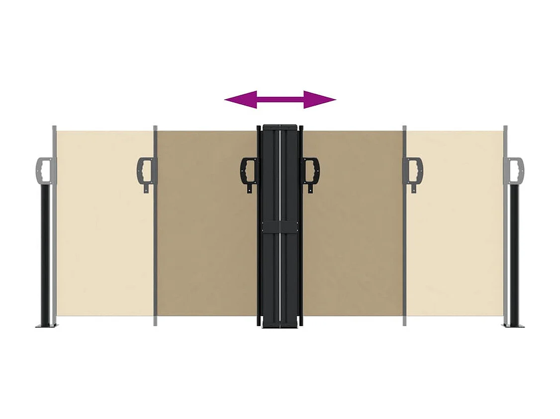 Toldo lateral retrátil bege 100x1000 cm