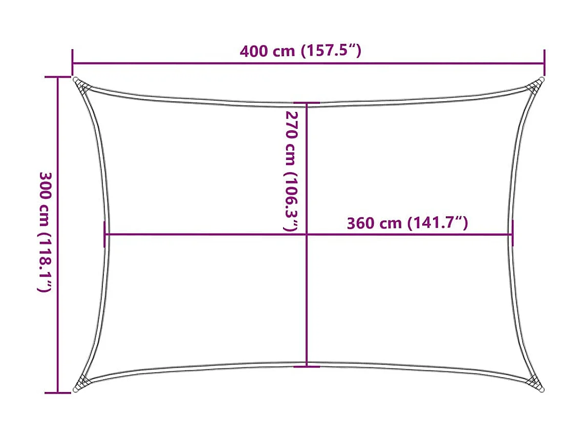 Sonnensegel 160 g/m² Dunkelgrün 3x4 m HDPE