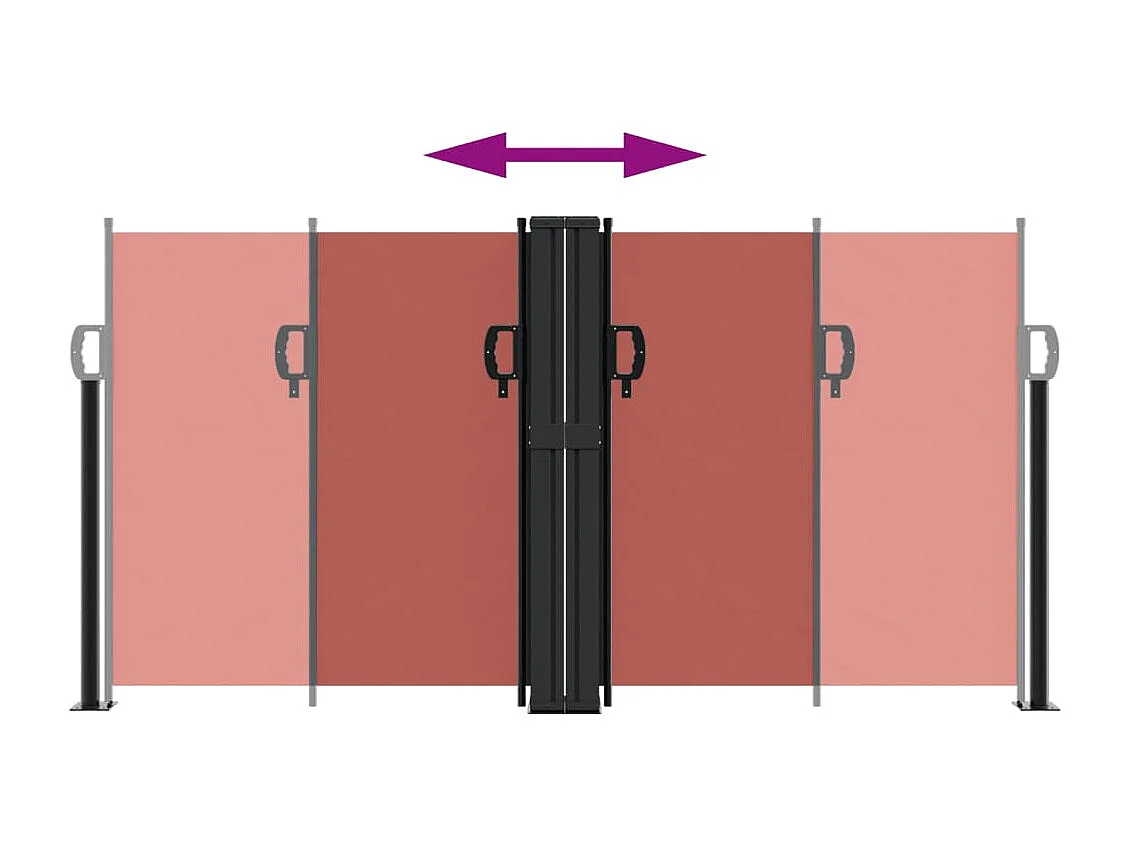 Auvent latéral rétractable terre cuite 120x1000 cm
