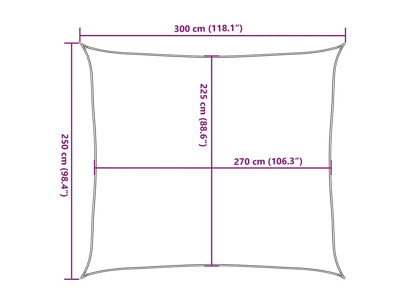 Voile d'ombrage 160 g/m² Bleu 2,5x3 m PEHD