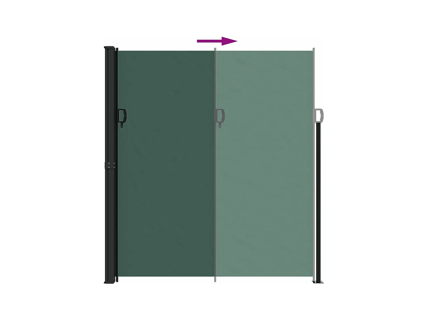 Auvent latéral rétractable vert foncé 220x500 cm