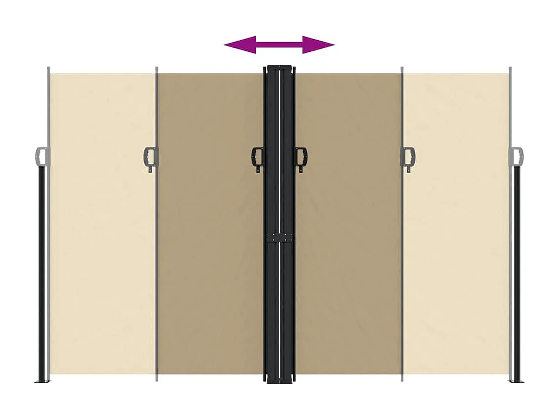Toldo lateral retrátil bege 220x1200 cm