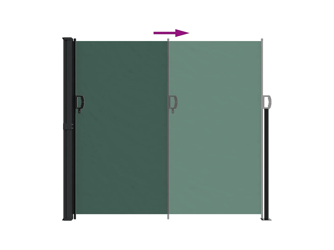 Auvent latéral rétractable vert foncé 180x600 cm