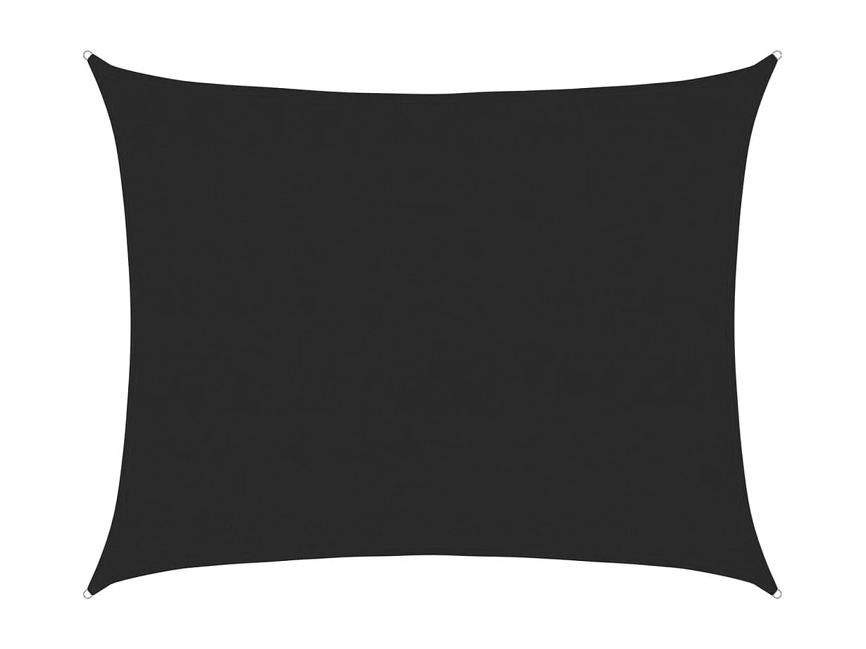 Voile d'ombrage 160 g/m² rectangulaire noir 6x8 m PEHD