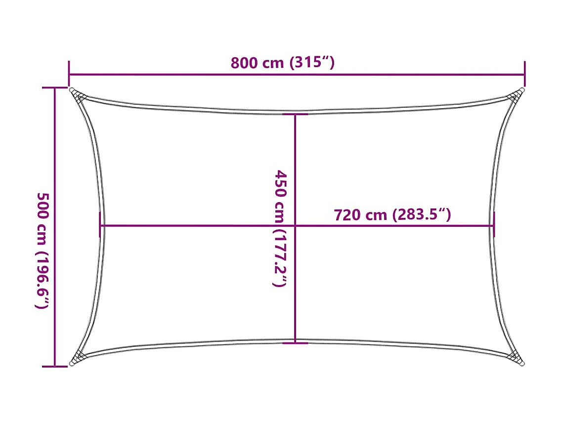 Voile d'ombrage 160 g/m² Noir 5x8 m PEHD