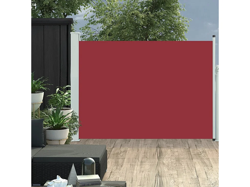 Uitschuifbare zijterraszonwering 120x500 cm Rood