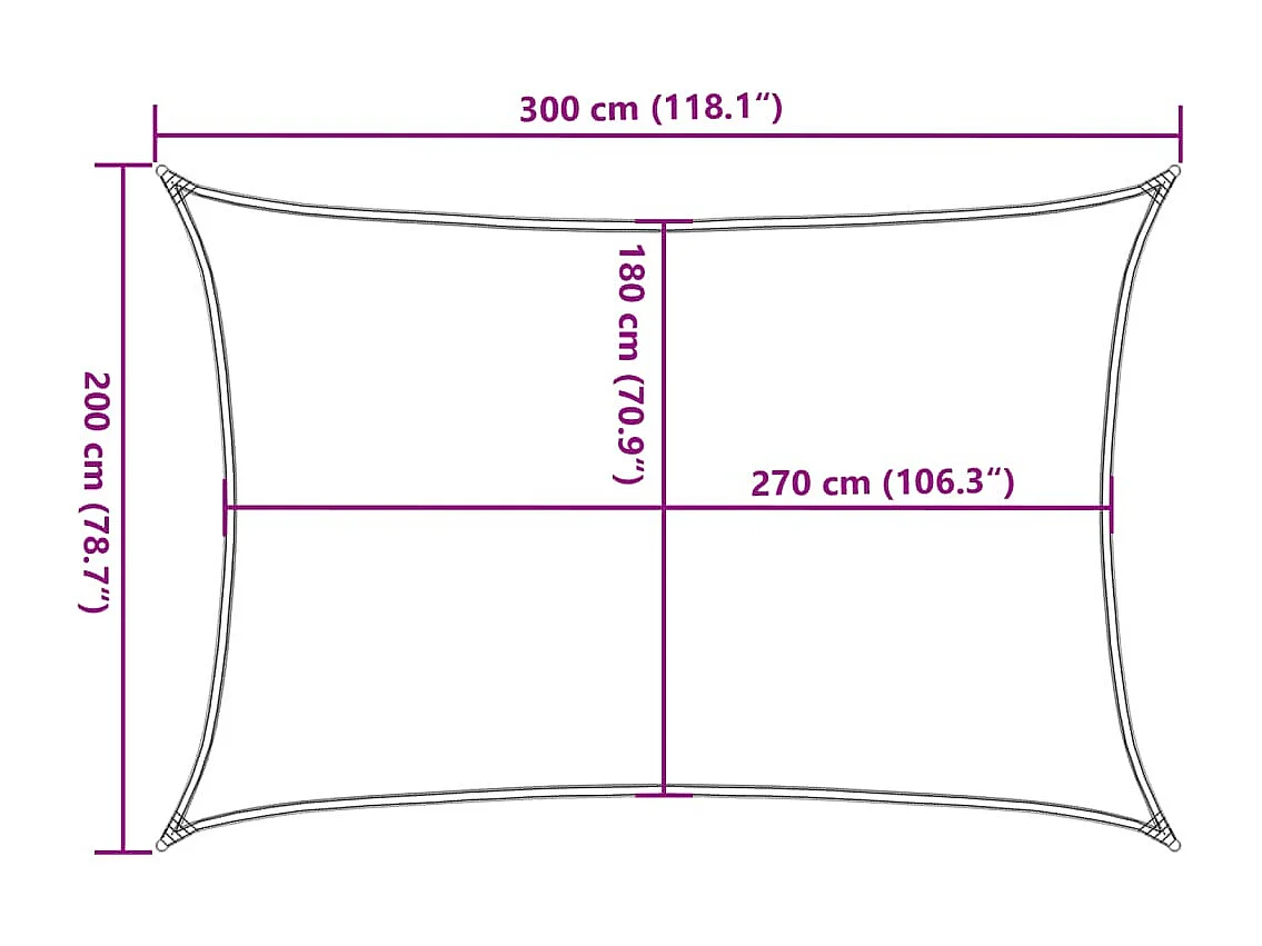 Voile d'ombrage 160 g/m² rectangulaire jaune 2x3 m PEHD