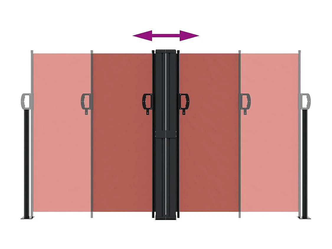 Toldo lateral retrátil em terracota 140x1200 cm