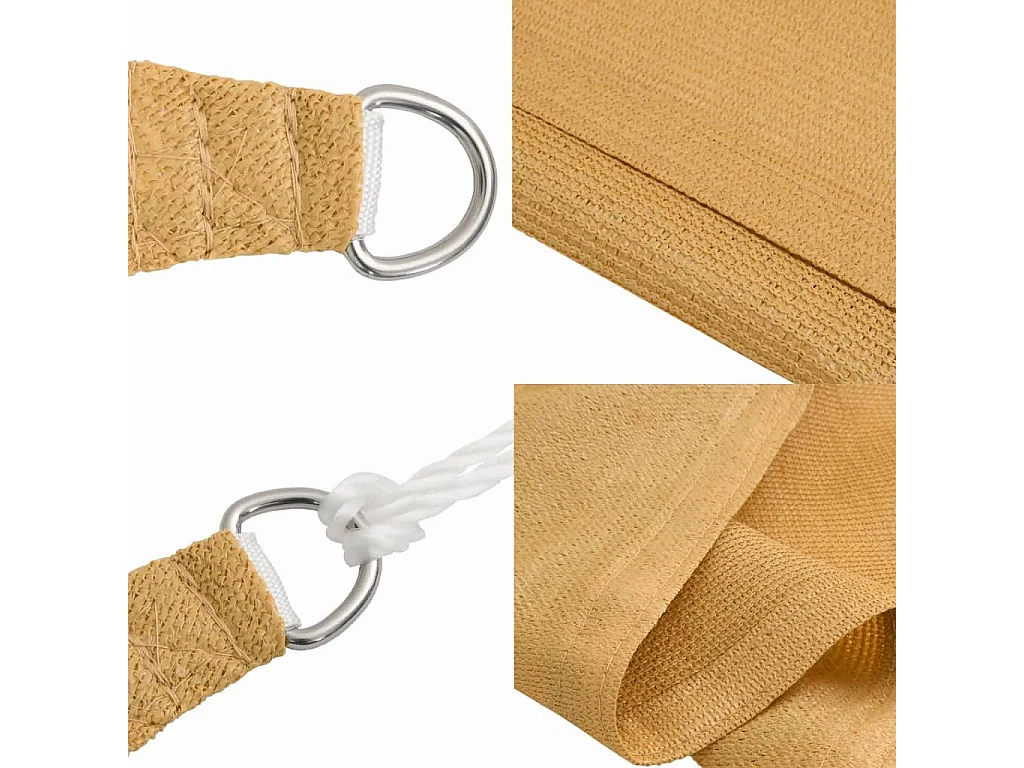 Voile d'ombrage 160 g/m² rectangulaire sable 2x3 m PEHD