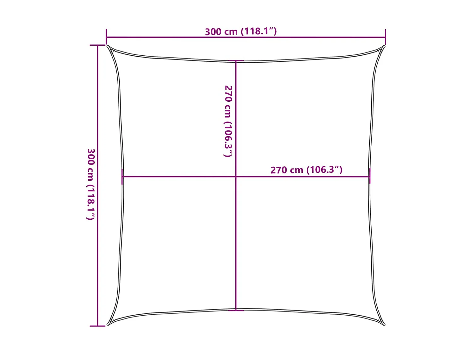 Sonnensegel 160 g/m² Orange 3x3 m HDPE