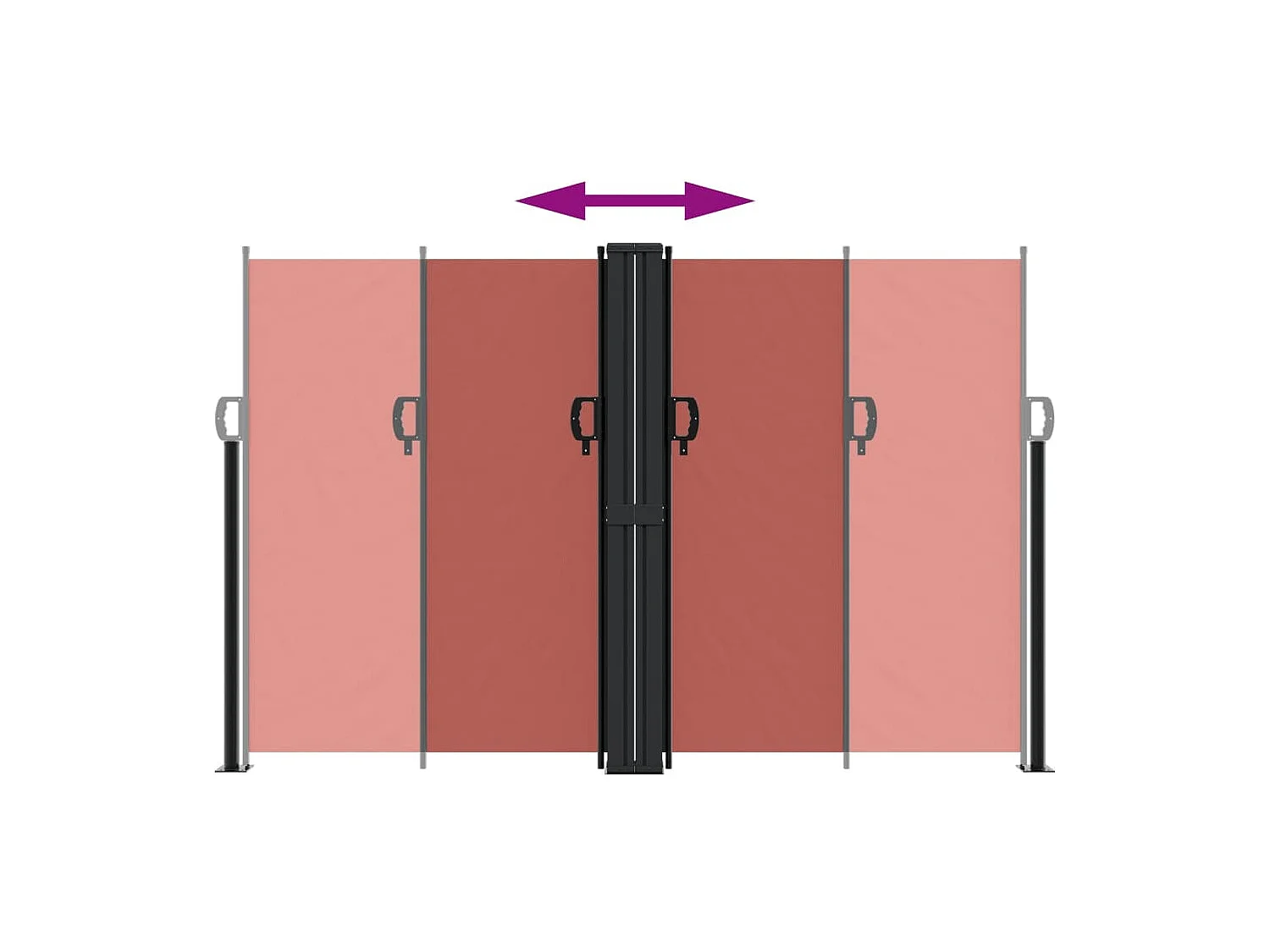 Auvent latéral rétractable terre cuite 160x1000 cm