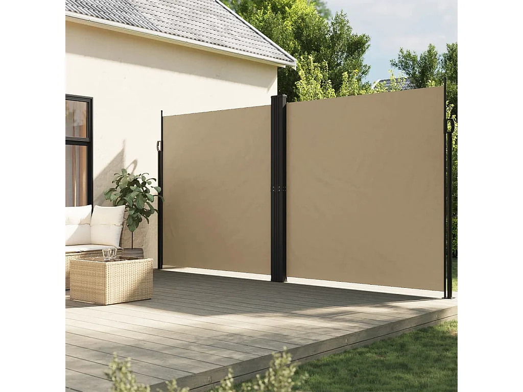 Tenda laterale retrattile beige 200x1000 cm