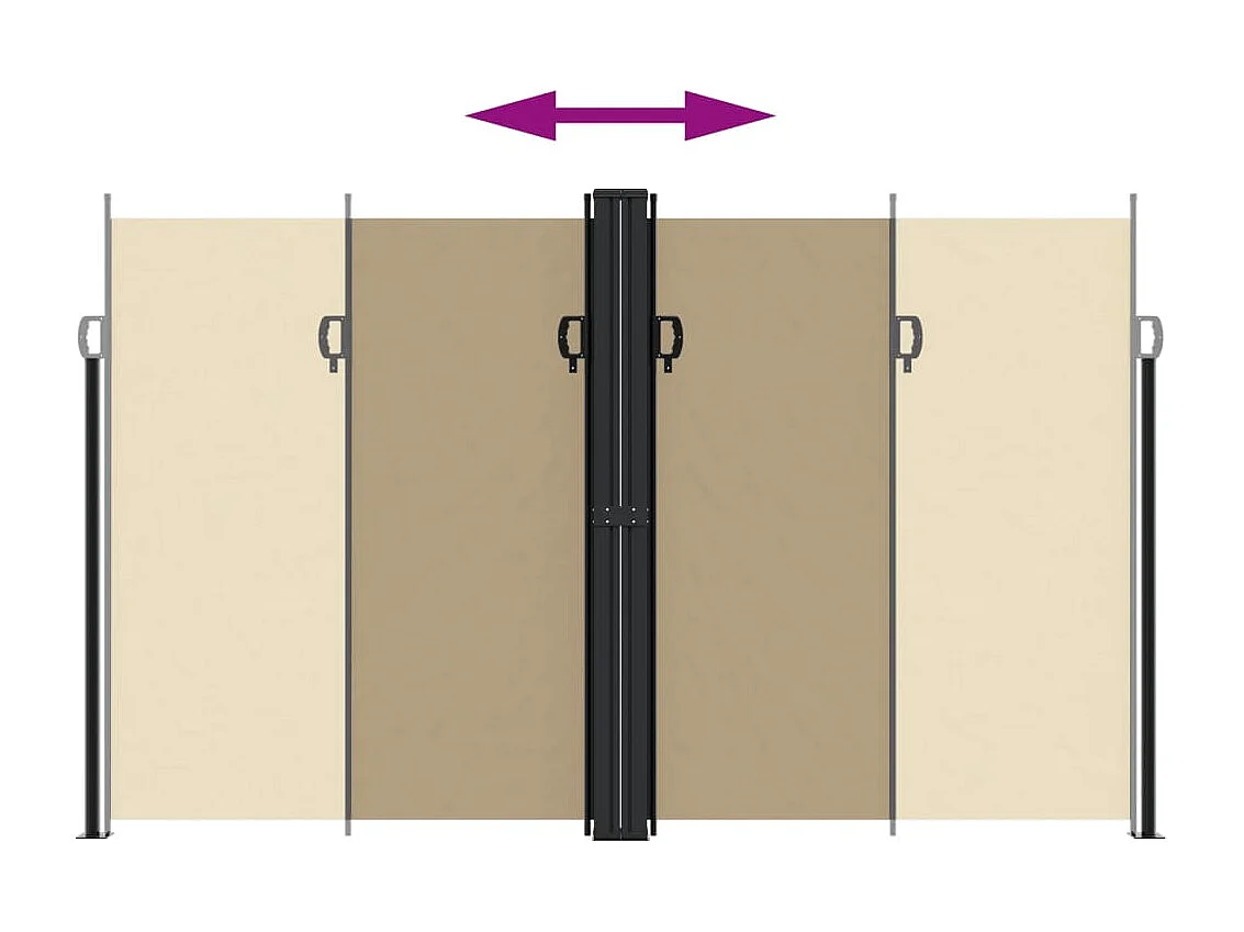 Tenda laterale retrattile beige 200x1000 cm