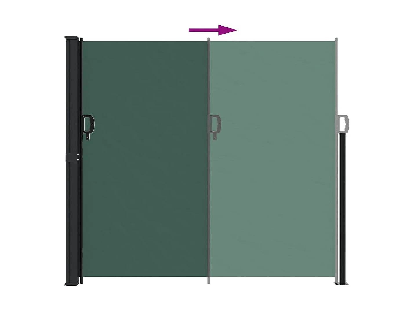 Toldo lateral retrátil verde escuro 180x500 cm