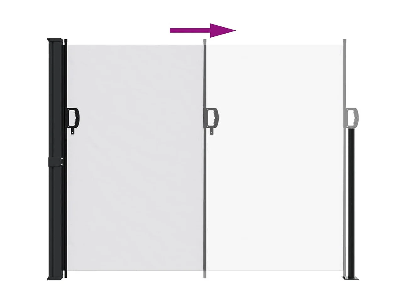 Auvent latéral rétractable blanc 160x300 cm