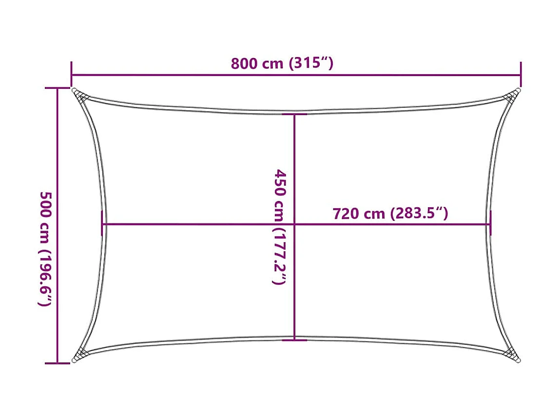 Voile d'ombrage 160 g/m² Blanc 5x8 m PEHD