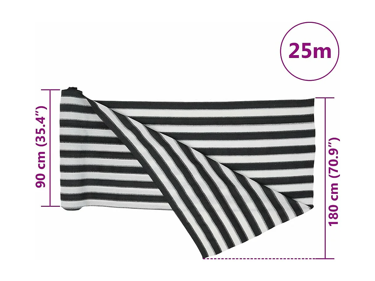 Filet brise-vue anthracite et blanc 1,8x25 m PEHD 195 g/m²