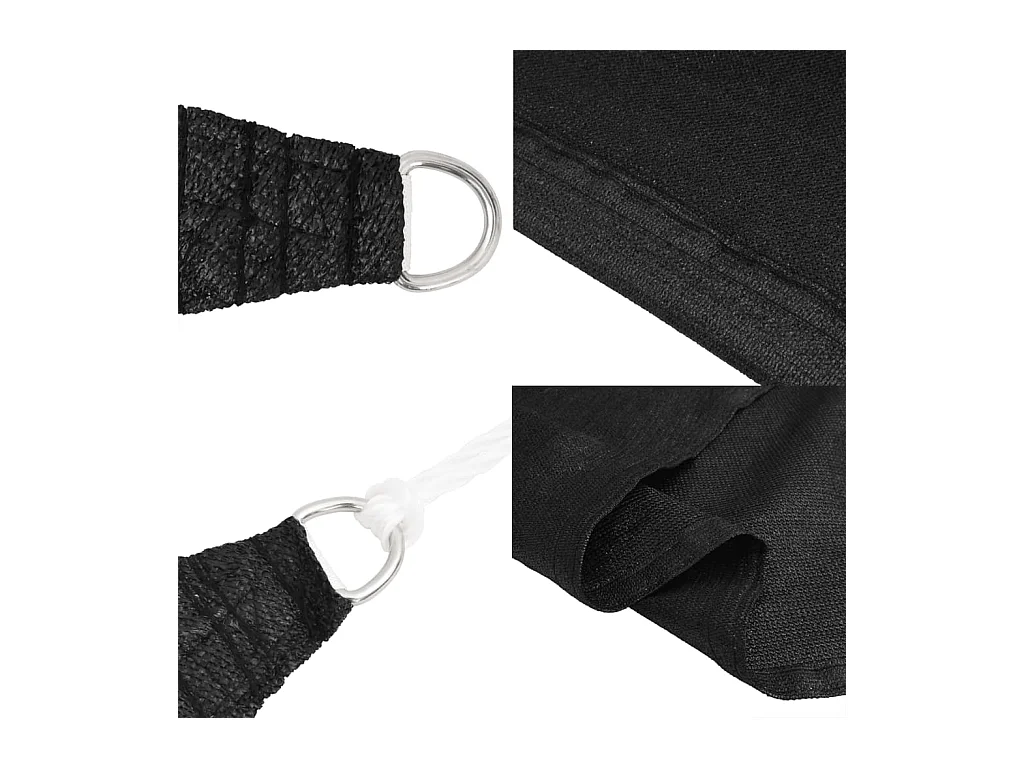Voile d'ombrage 160 g/m² Noir 7x7 m PEHD