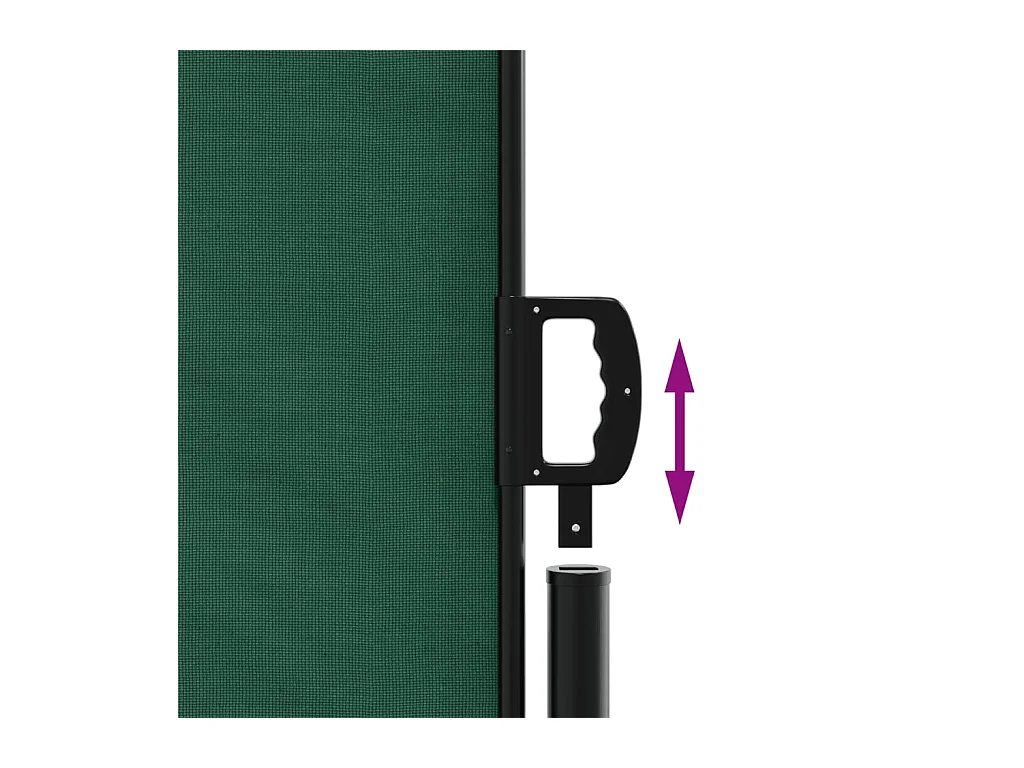 Dunkelgrüne einziehbare Seitenmarkise 200x300 cm