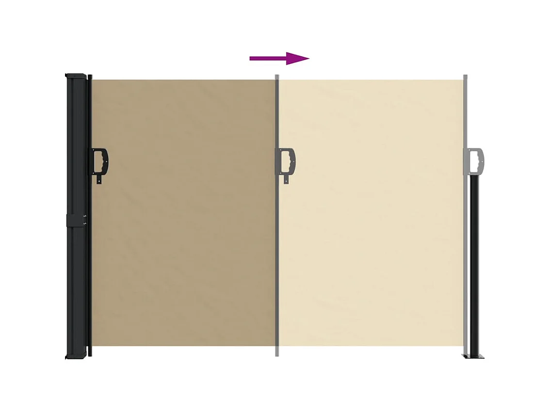 Auvent latéral rétractable beige 140x500 cm