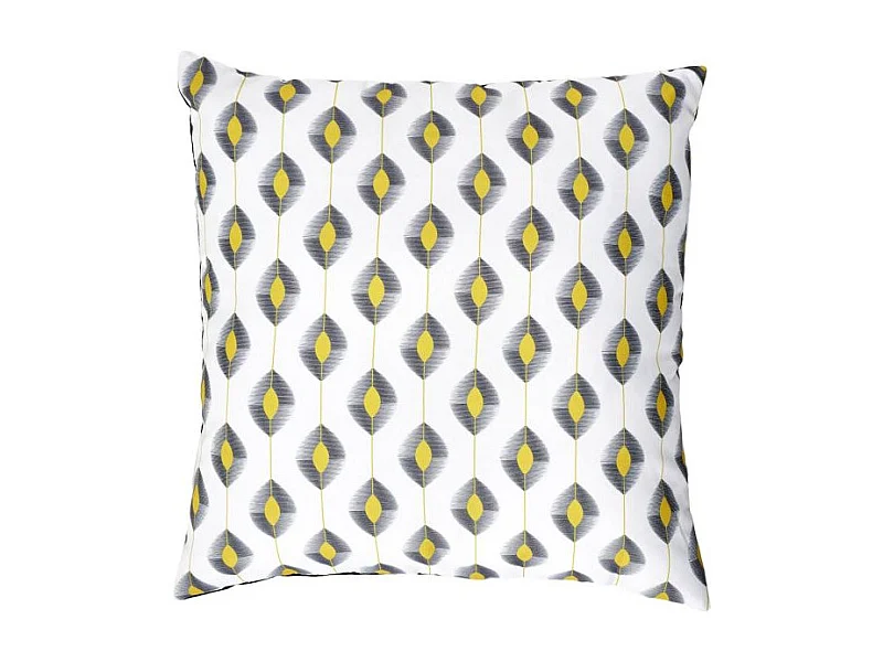 Coussin Déco Imprimé "Zeste" 40x40cm Noir & Jaune