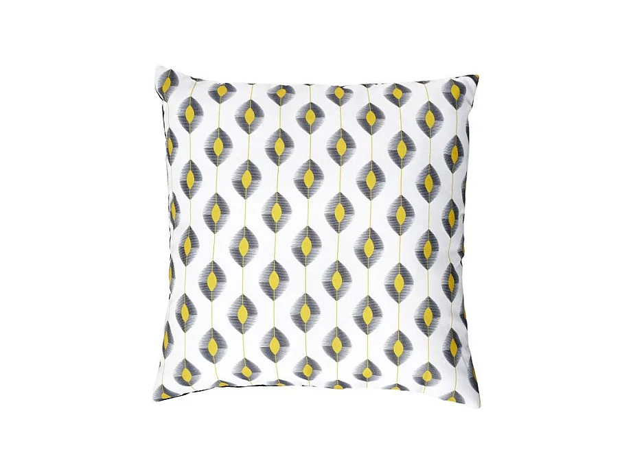 Coussin Déco Imprimé "Zeste" 40x40cm Noir & Jaune