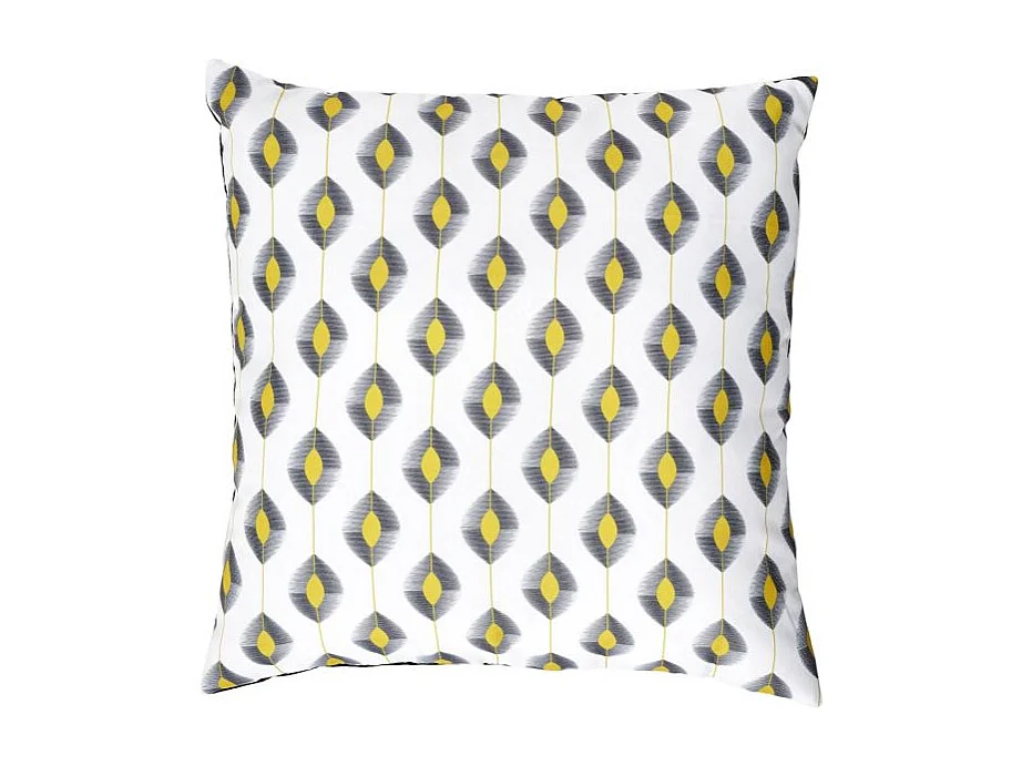Coussin Déco Imprimé "Zeste" 40x40cm Noir & Jaune