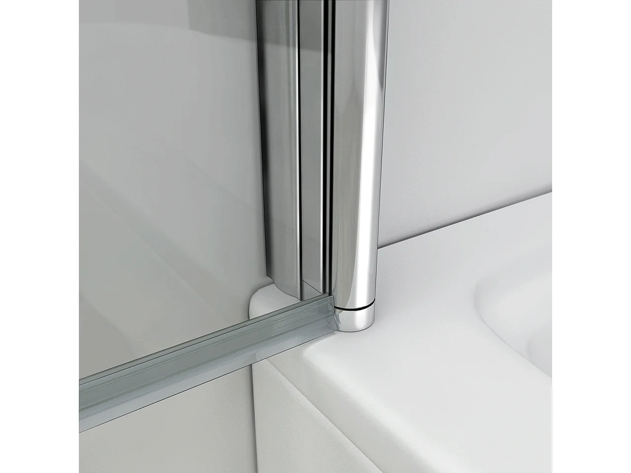 130x140cm Parete Per Vasca Doccia Tre Ante Movibili Pieghevoli a Libro Vetro Temperato 6 mm Anticalcare Telaio Cromato Lucido