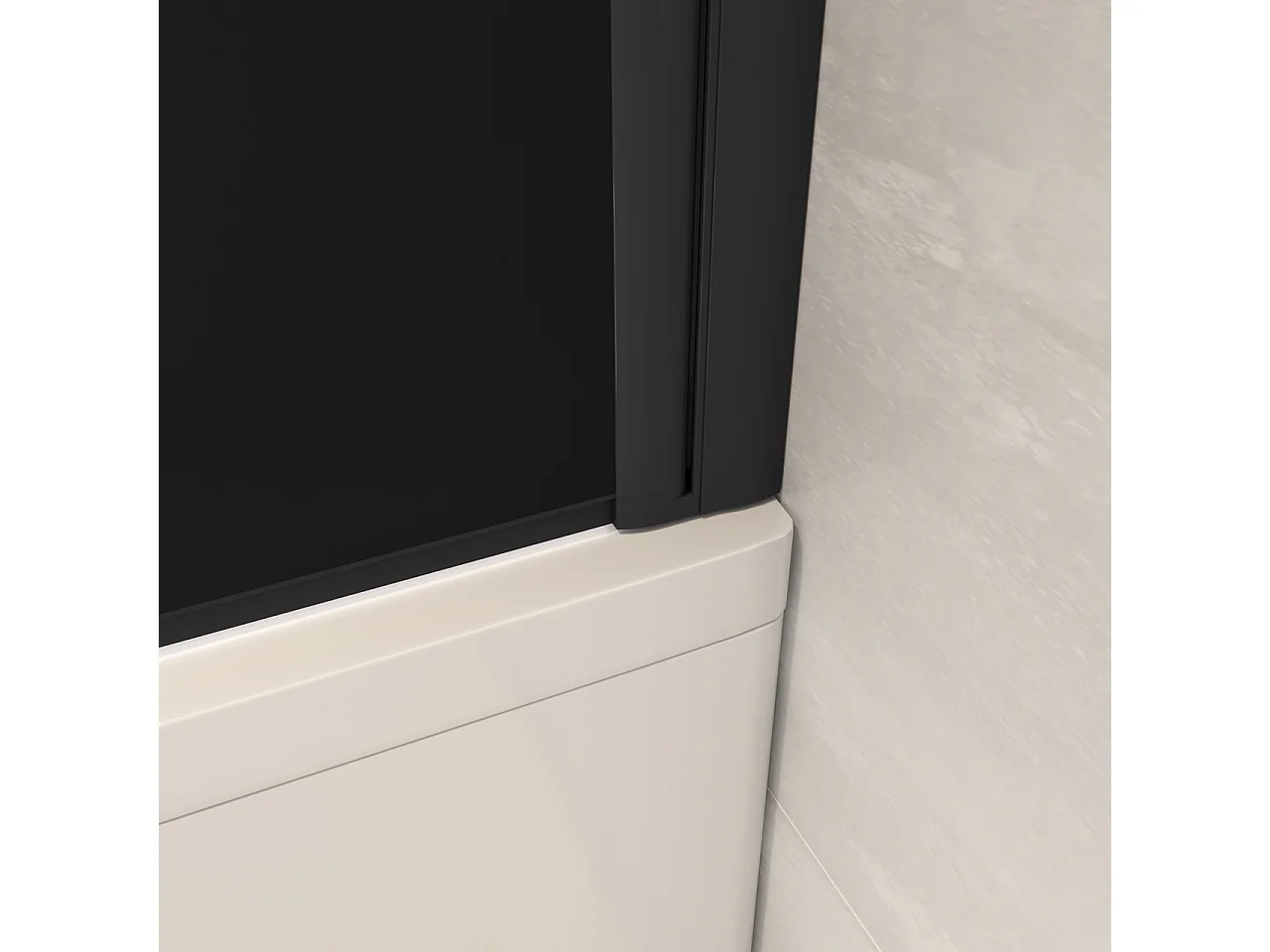 Parete Vasca Doccia 70xh.140cm Sopravasca Pannello Girevole in Vetro Temperato 4 mm Semitrasparente Riquadri Neri Serigrafato