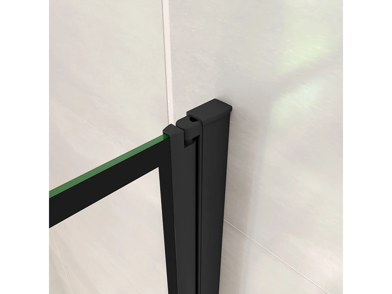 Parete Vasca Doccia 70xh.140cm Sopravasca Pannello Girevole in Vetro Temperato 4 mm Semitrasparente Riquadri Neri Serigrafato