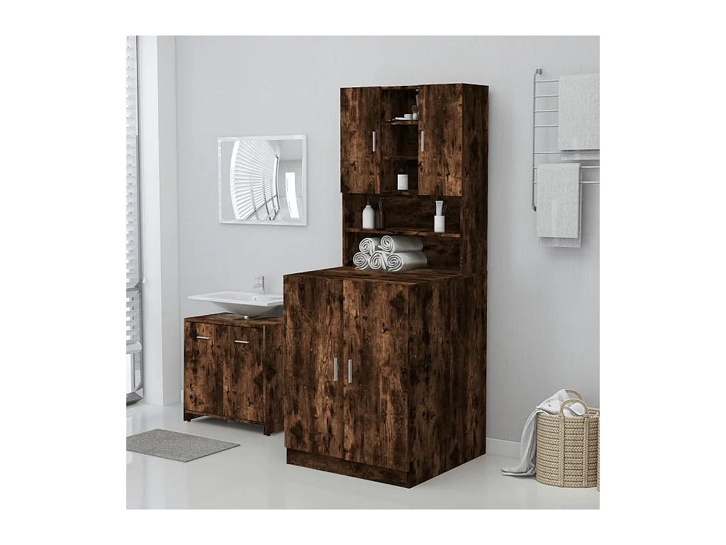 Meuble pour machine à laver Chêne fumé 71x71,5x91,5 cm