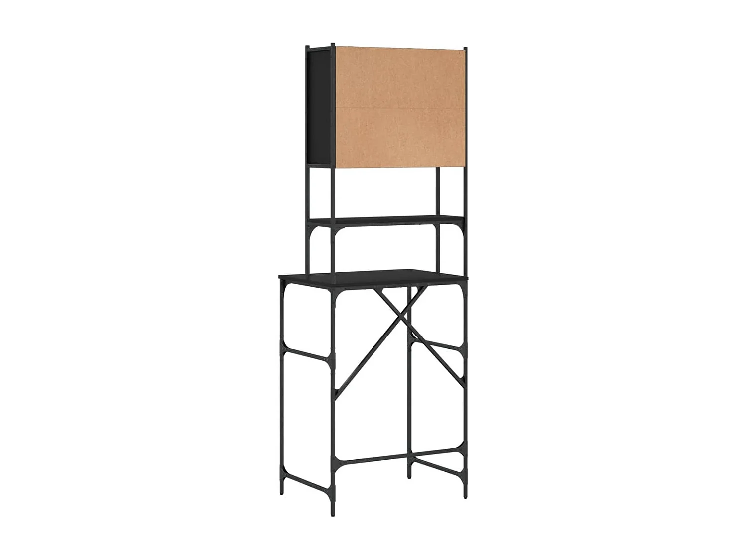 Armoire de machine à laver noir 68x48,5x194 cm