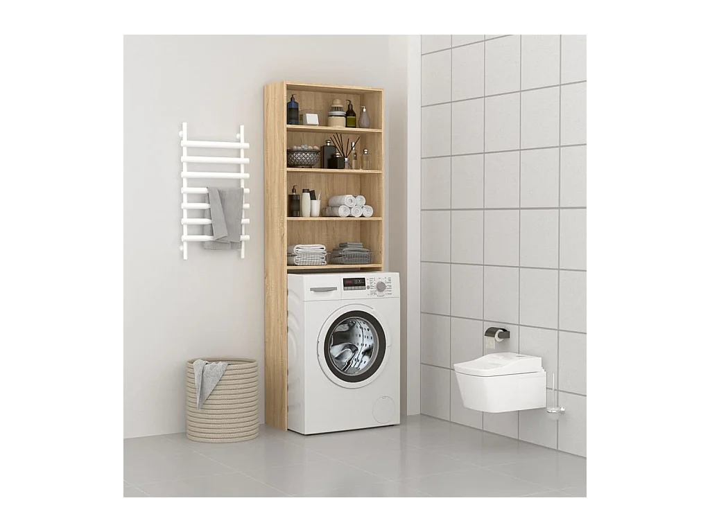 Meuble de machine à laver Chêne sonoma 64x24x190 cm