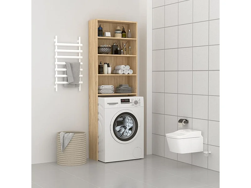 Meuble de machine à laver Chêne sonoma 64x24x190 cm