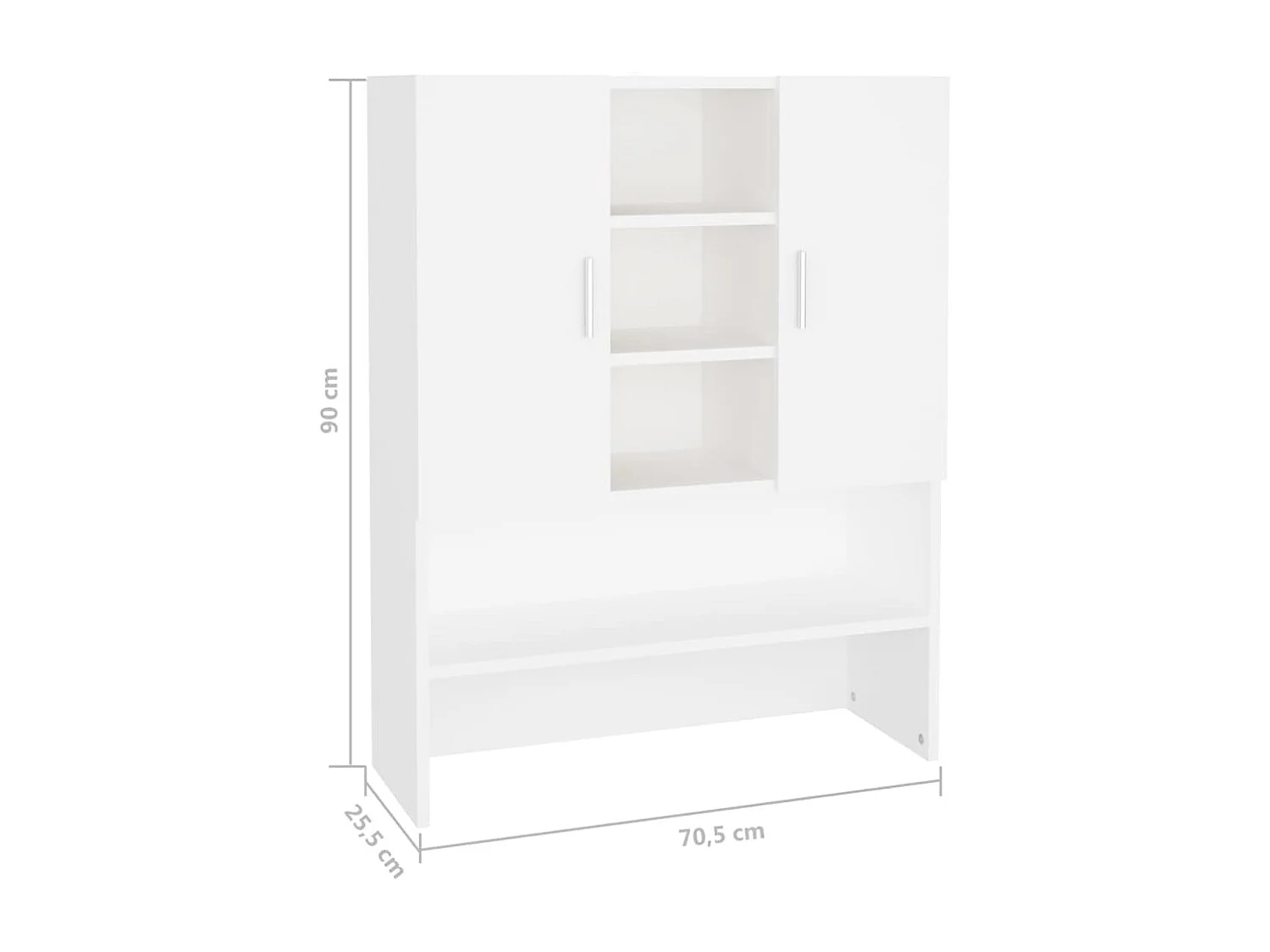 Armário para máquina de lavar Branco 70,5x25,5x90 cm