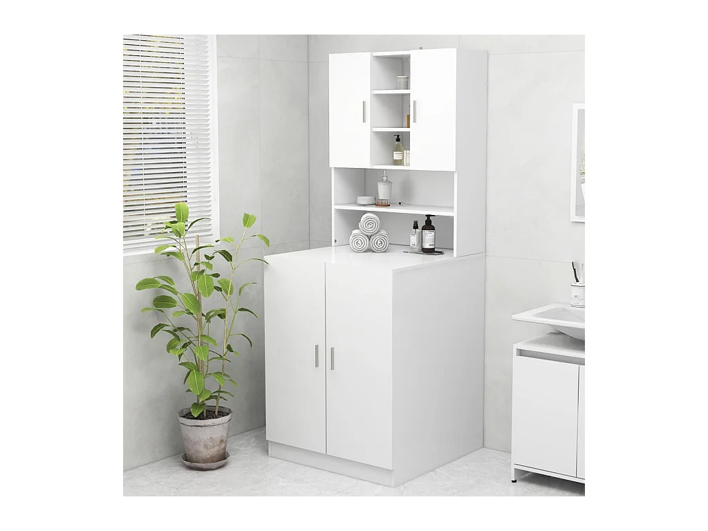 Mobile per lavatrice Bianco 70,5x25,5x90 cm