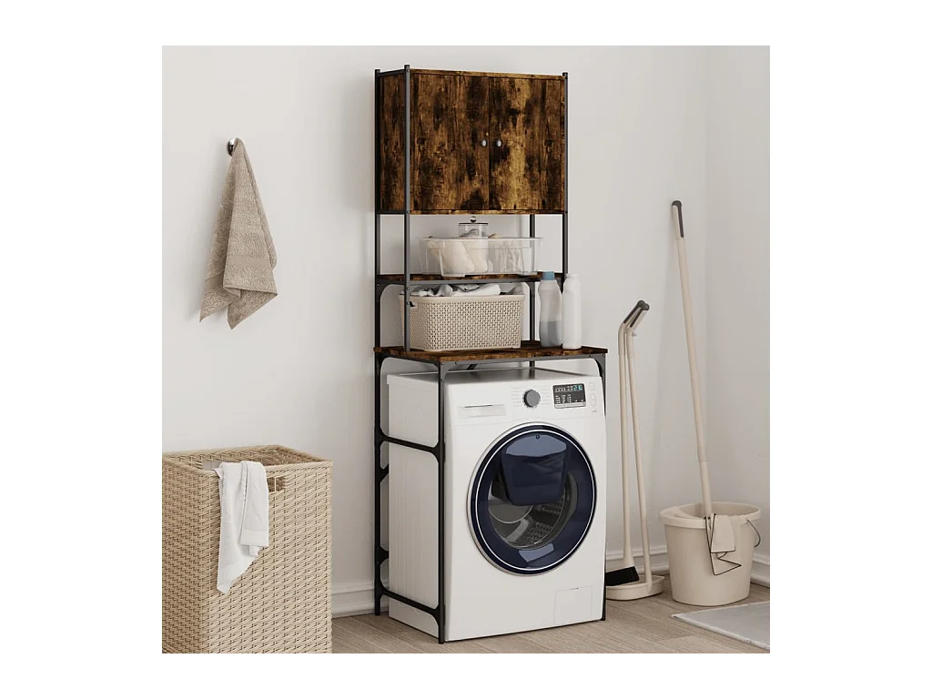 Armoire de machine à laver chêne fumé 68x48,5x194 cm