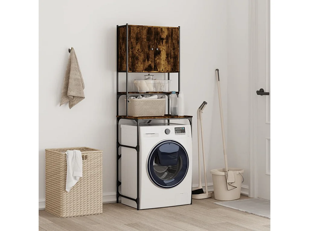 Armoire de machine à laver chêne fumé 68x48,5x194 cm