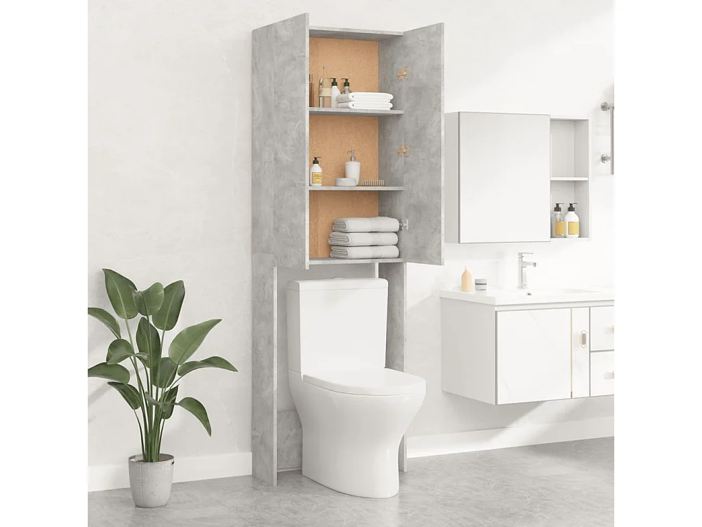 Mueble lavadora Gris hormigón 64x25,5x190 cm
