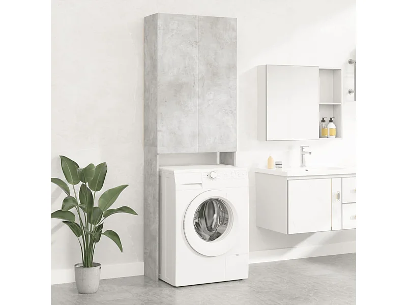 Meuble pour machine à laver Gris béton 64x25,5x190 cm