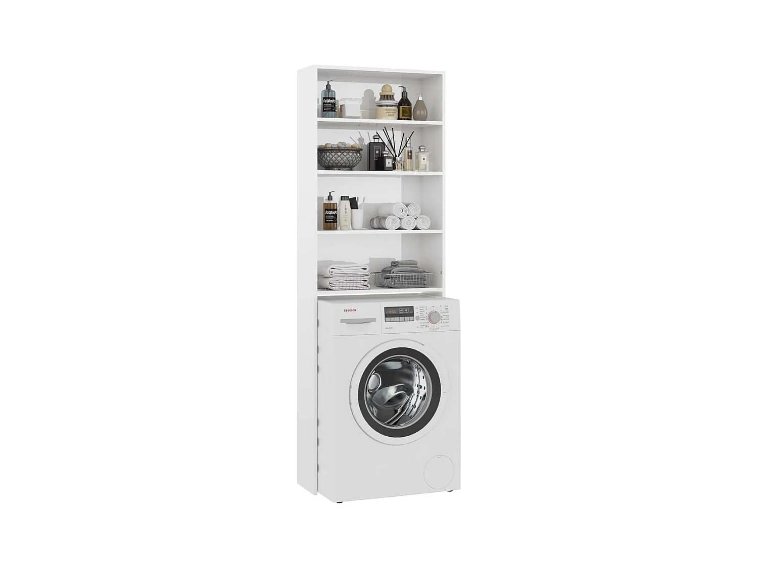 Meuble pour machine à laver blanc brillant 64x24x190 cm