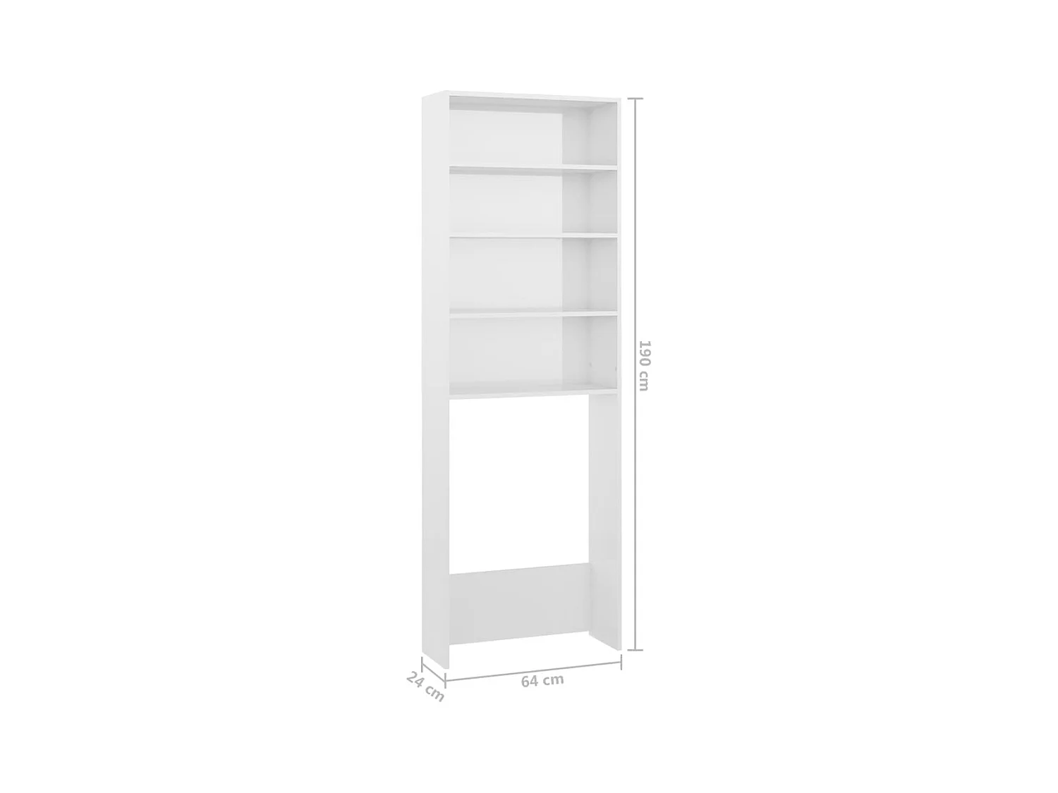 Meuble pour machine à laver blanc brillant 64x24x190 cm
