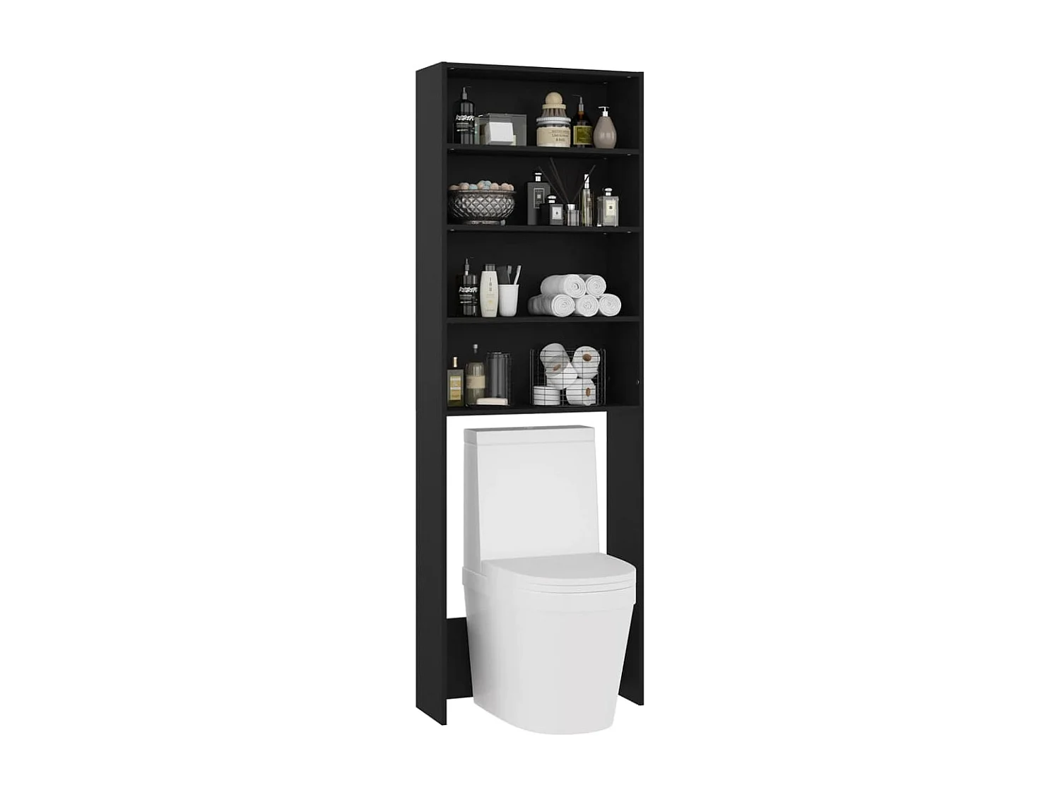Mueble para lavadora negro 64x24x190 cm