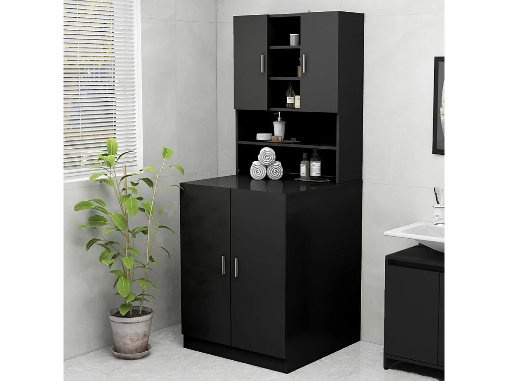 Mueble para lavadora Negro 70,5x25,5x90 cm