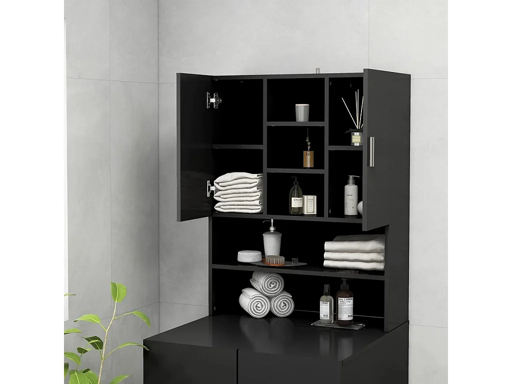 Mueble para lavadora Negro 70,5x25,5x90 cm