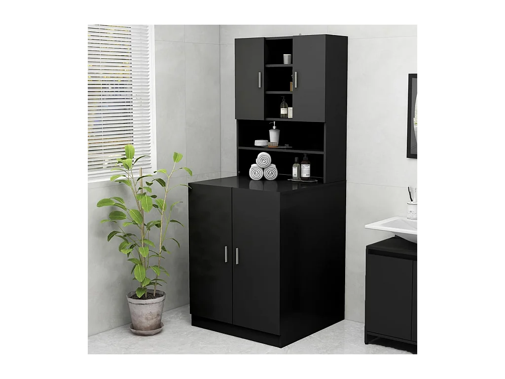 Meuble pour machine à laver Noir 70,5x25,5x90 cm