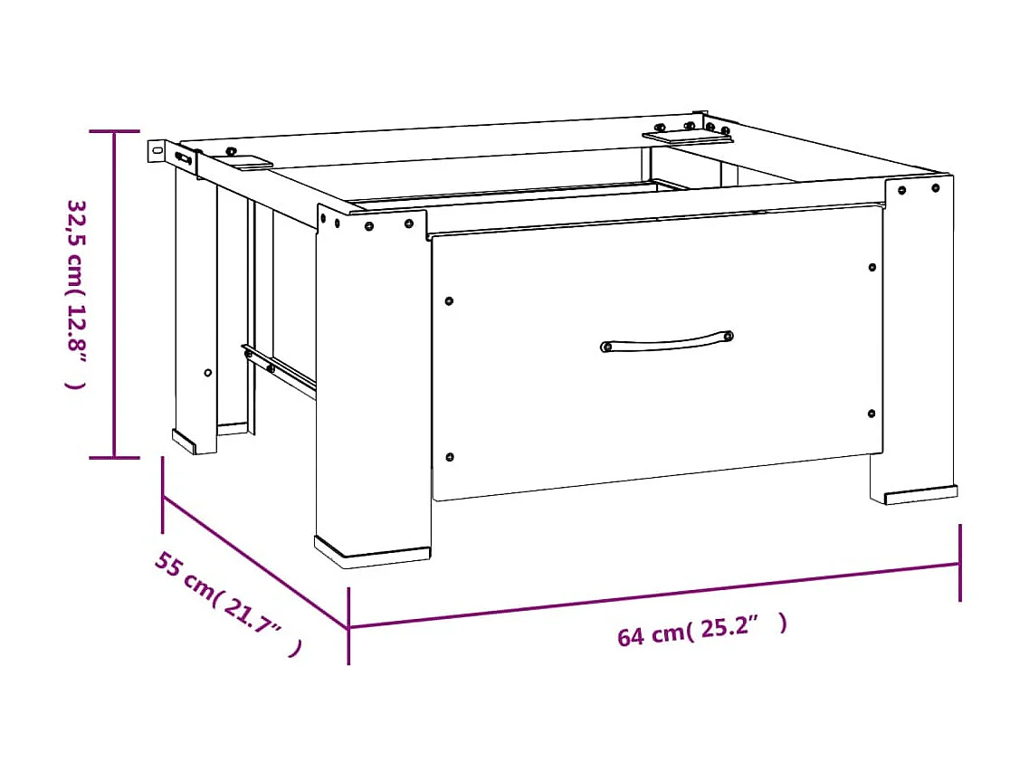 Onderstel voor wasmachine met lade Wit