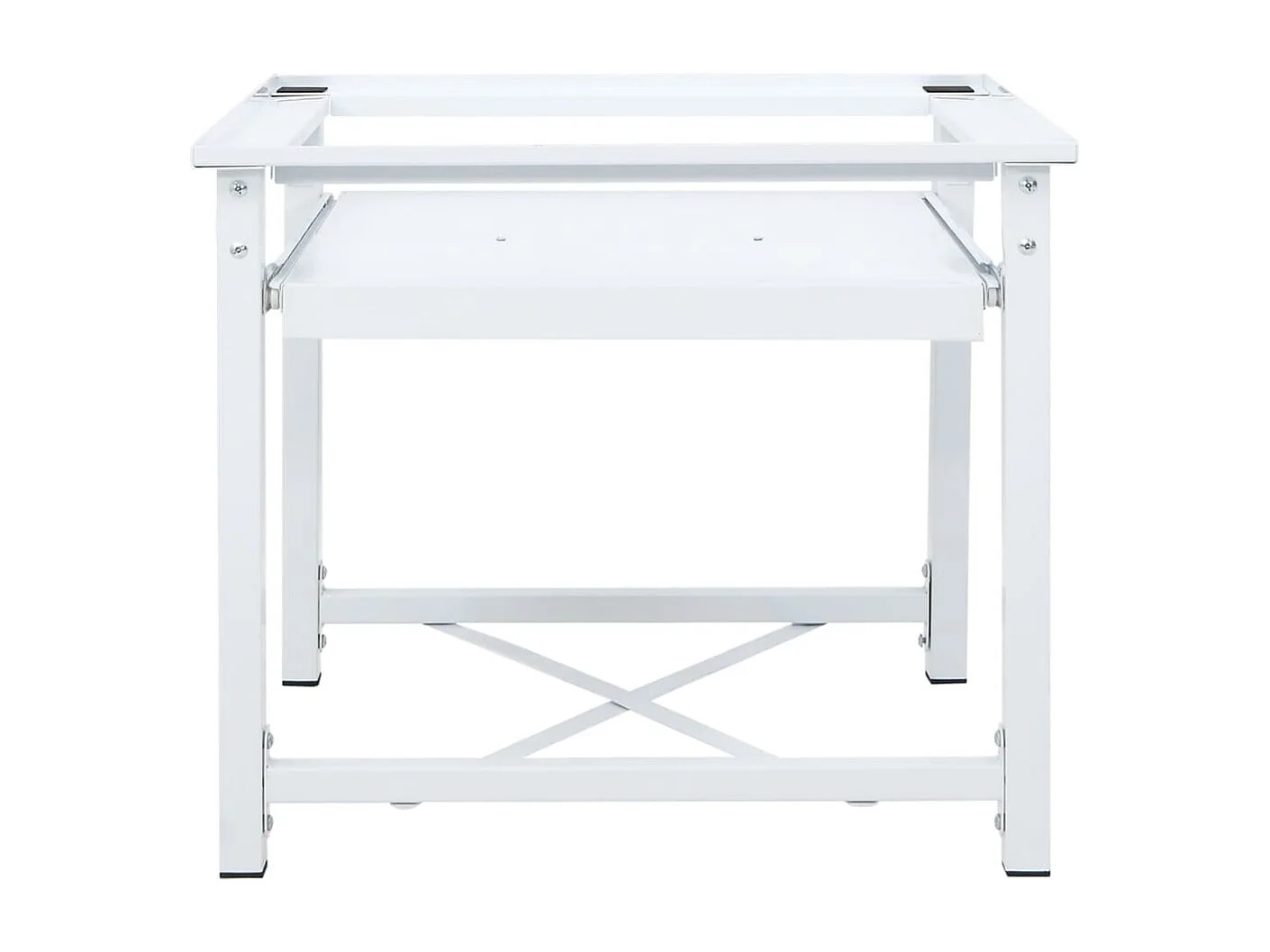 Socle pour machine à laver avec étagère coulissante Blanc